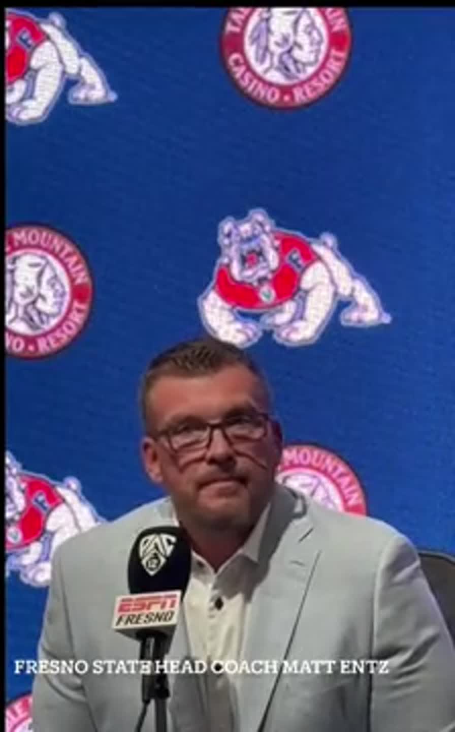 Hear from Fresno State coach Matt Entz talk about QB Jayden Mandal