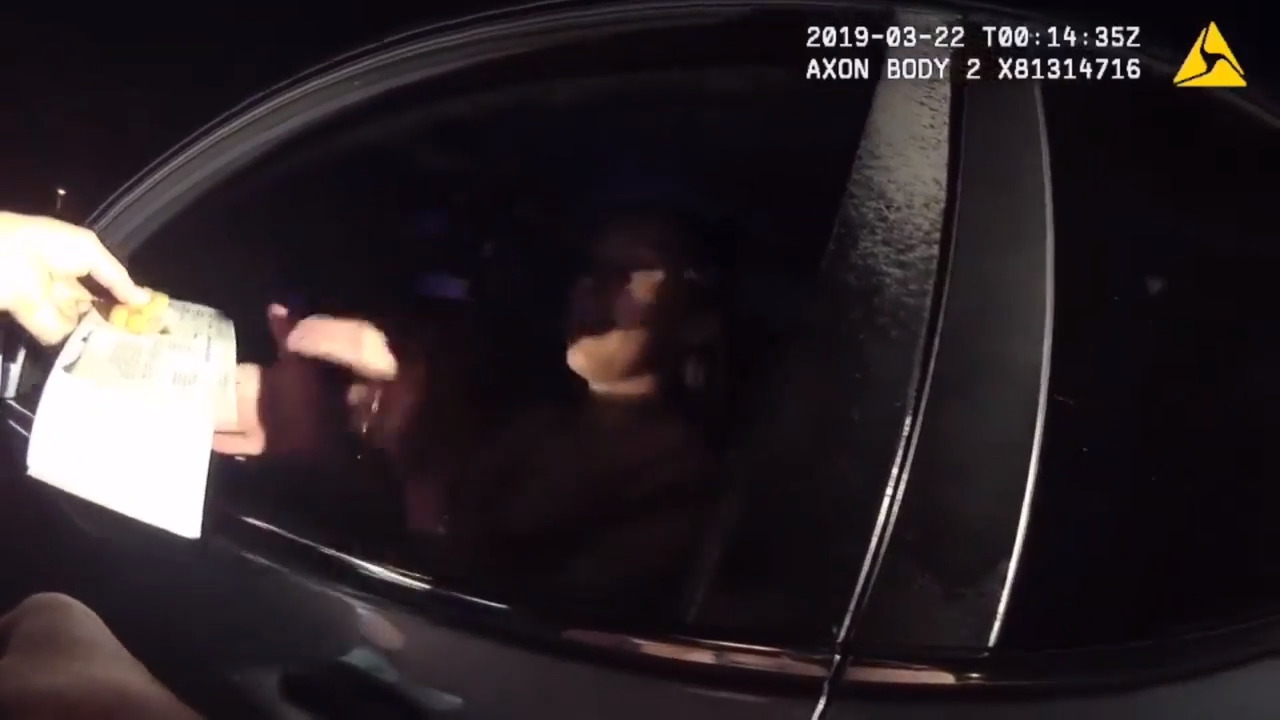 Nervous dog gets treat from Florida cop during traffic stop