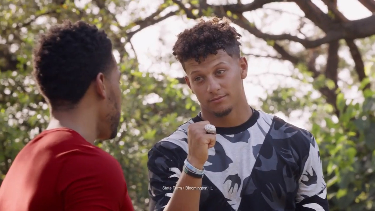 Mahomes gets the “Patrick Price” from State Farm