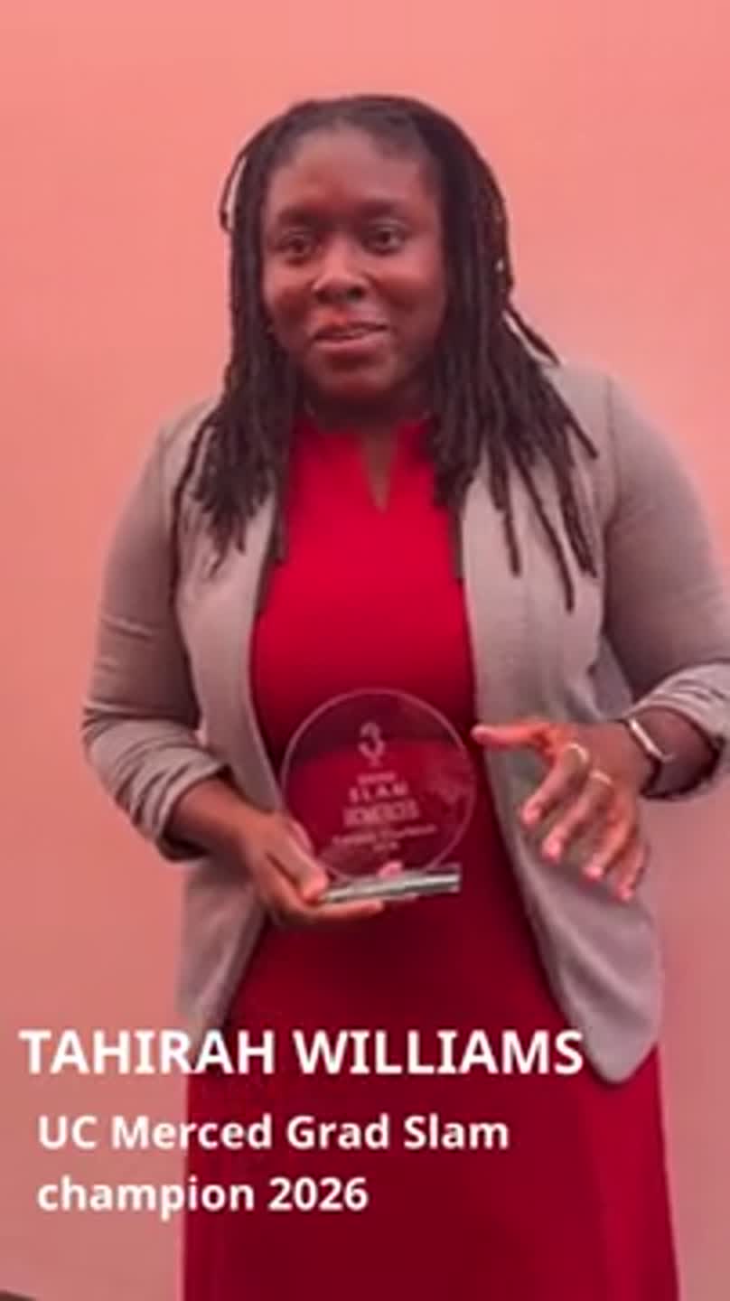 Watch winner of UC Merced's Grad Slam discuss victory