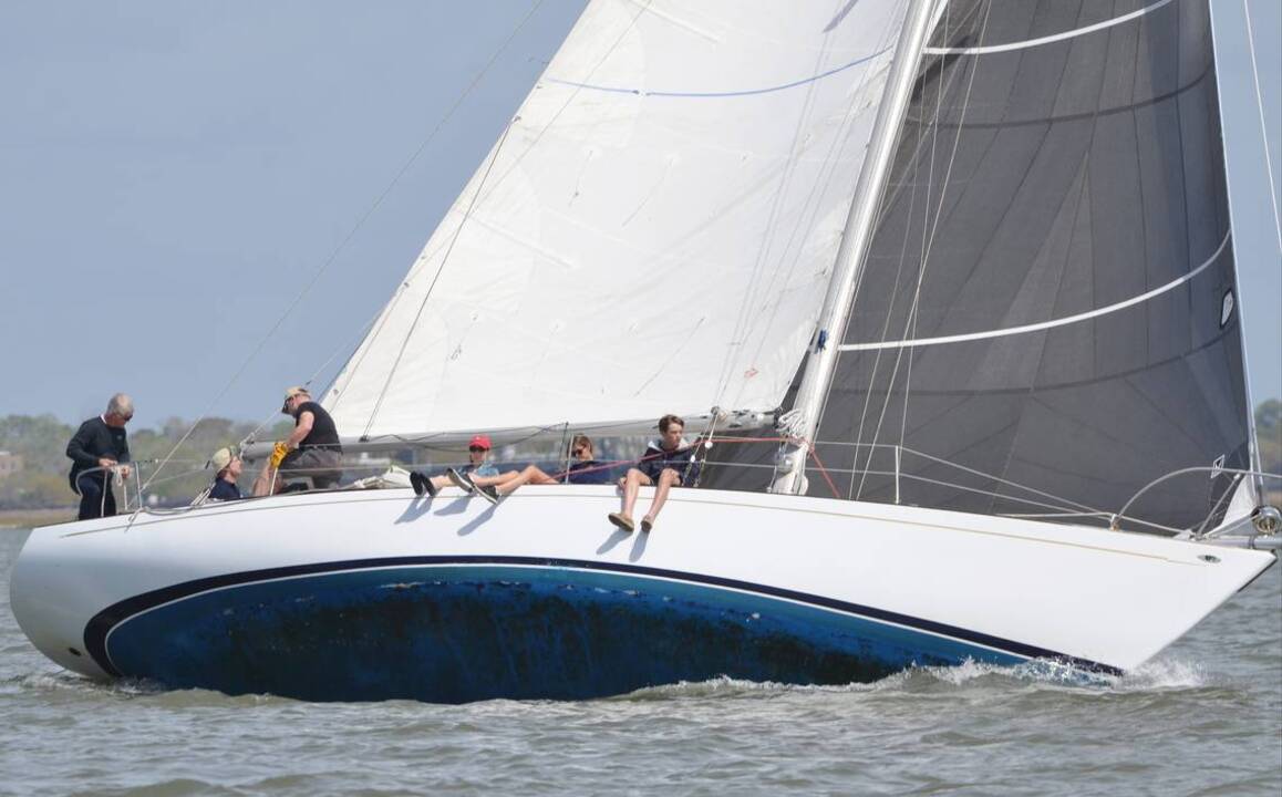 Sailboats race on the Beaufort River