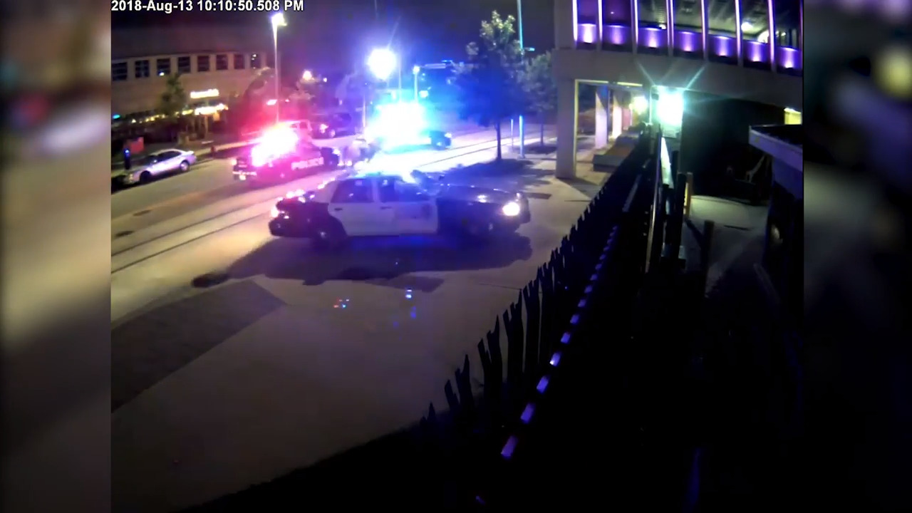 Watch as a bull leads officers on a car chase through Oklahoma Stockyards