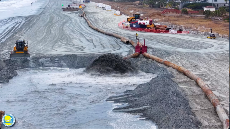 Beach renourishment update posted by City of Myrtle Beach, SC