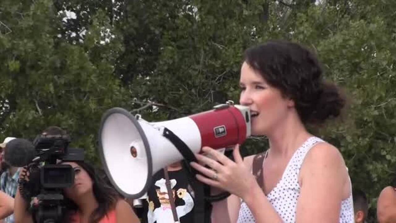 Breastfeeding moms meet downtown for photo
