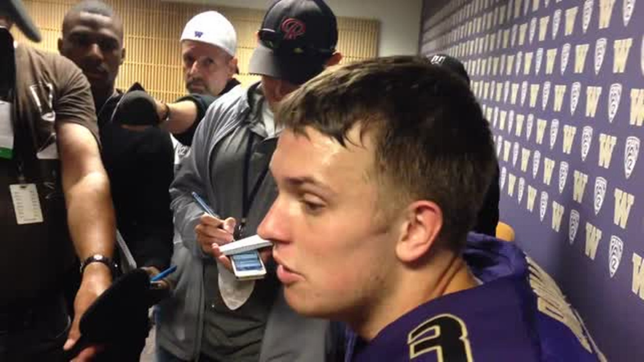 VIDEO: Huskies QB Jake Browning after win over Utah State