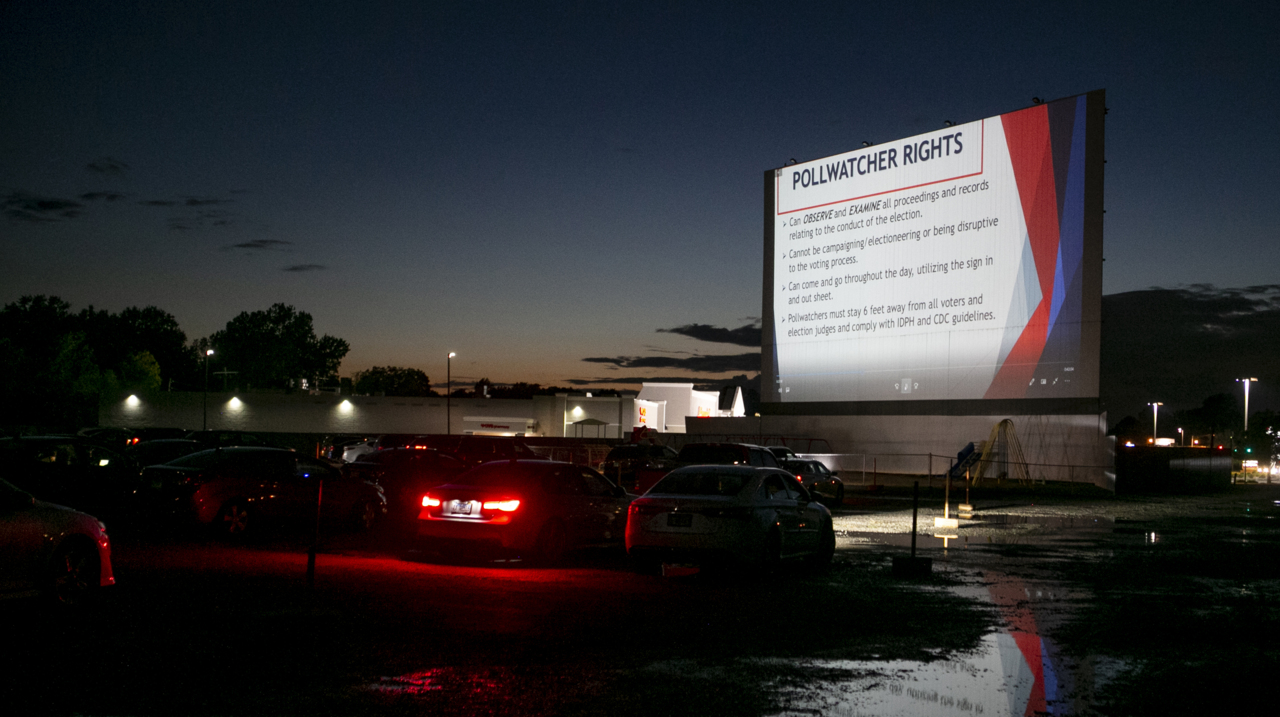 St. Clair County, IL election judges train at Skyview Drive-In