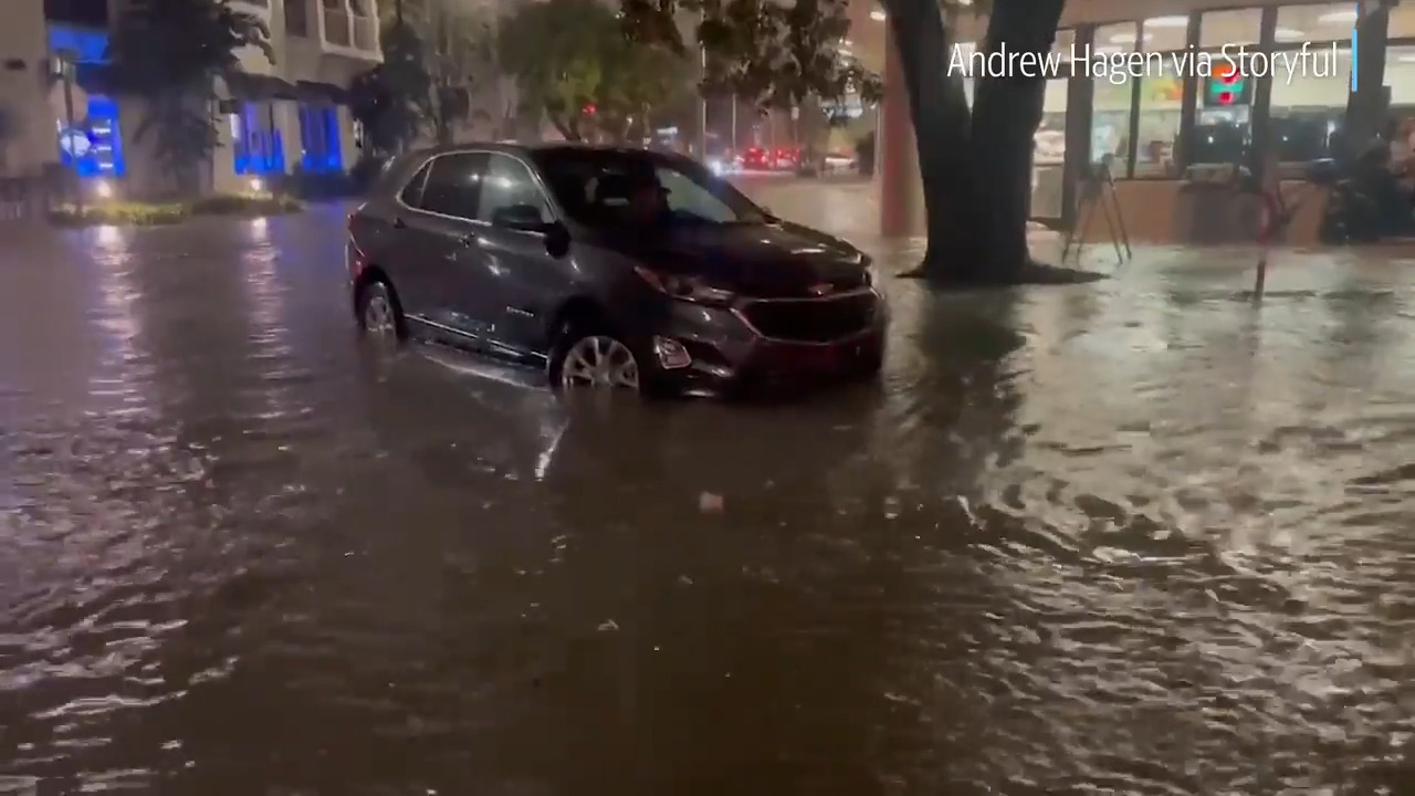 Heavy rainfall caused flash flooding in Brickell