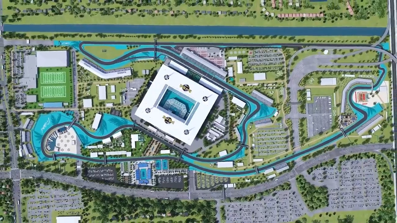 A yacht club in a parking lot? See what the Miami Grand Prix looks like at Hard Rock