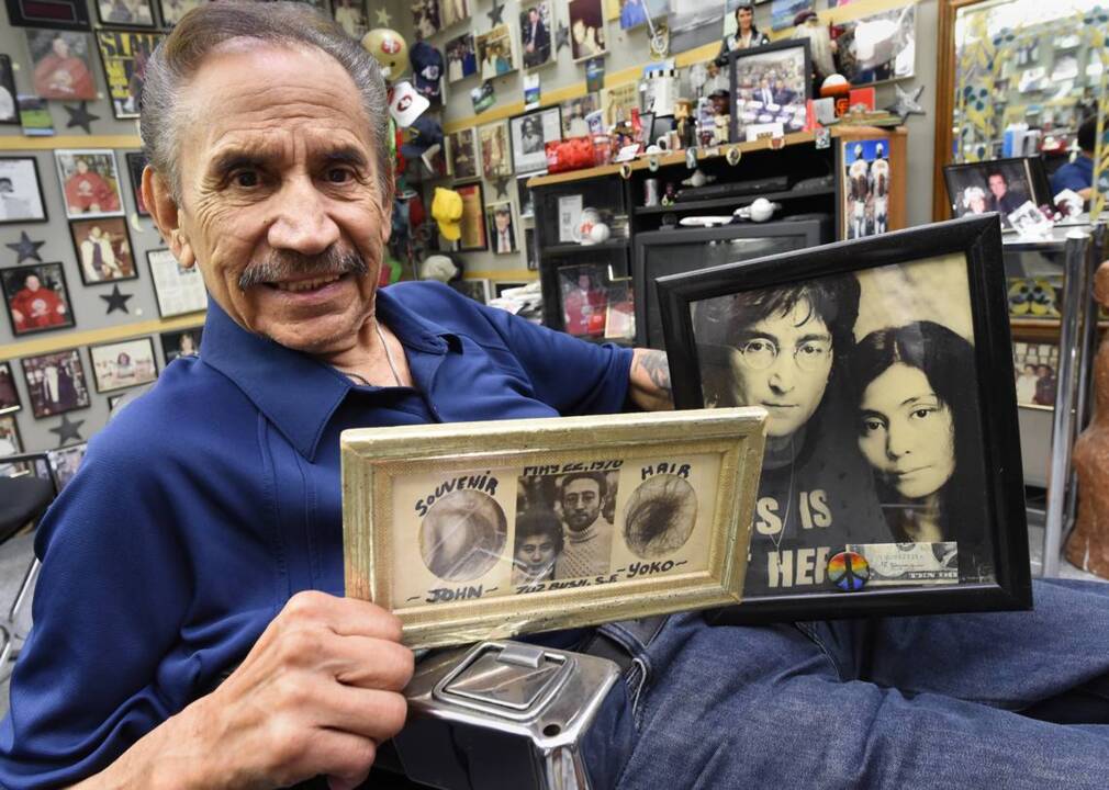 Fresno's airport barber cut John Lennon's hair. Imagine.