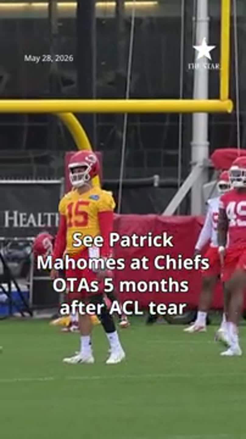 See Patrick Mahomes at Chiefs OTAs 5 months after ACL tear