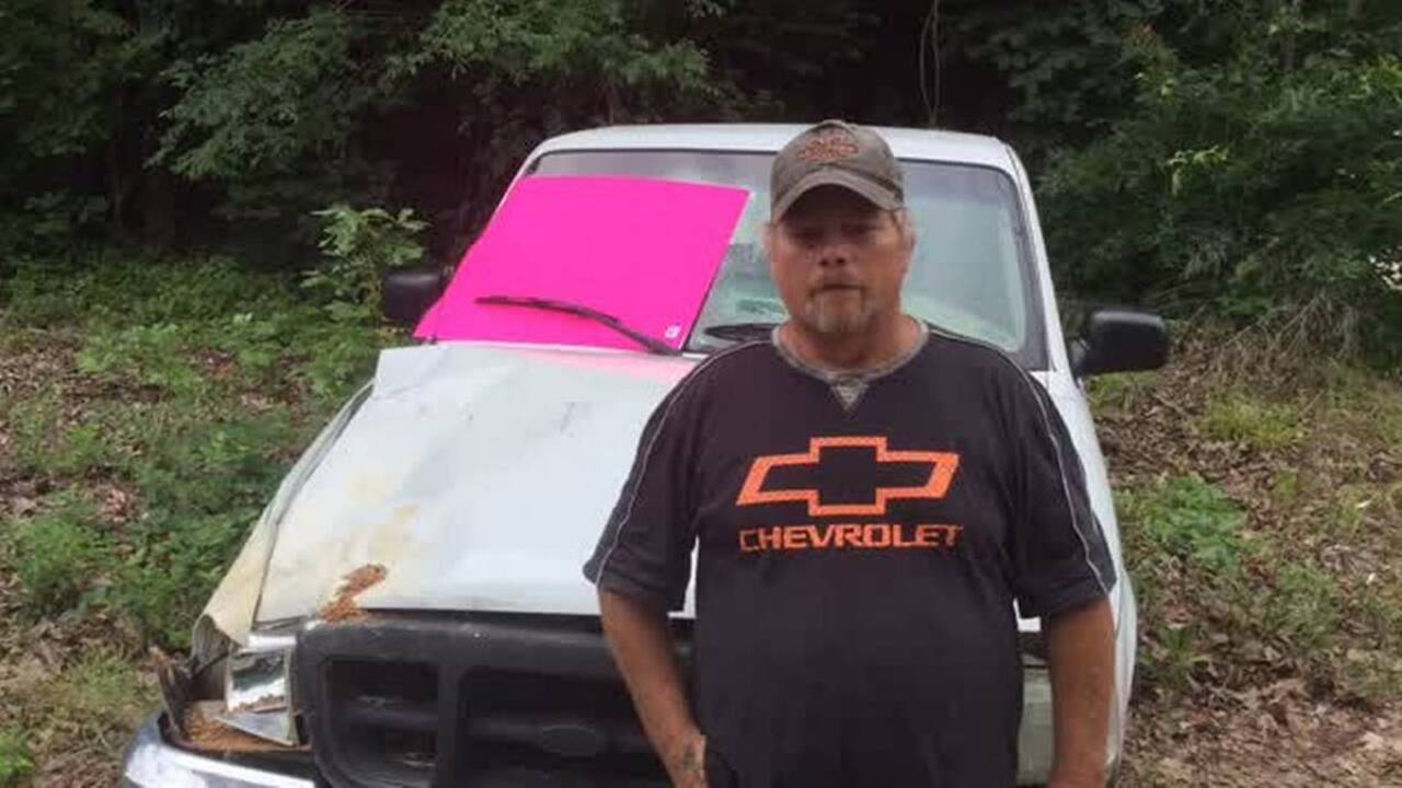 He discovered washed out Chester County road when he drove into the hole