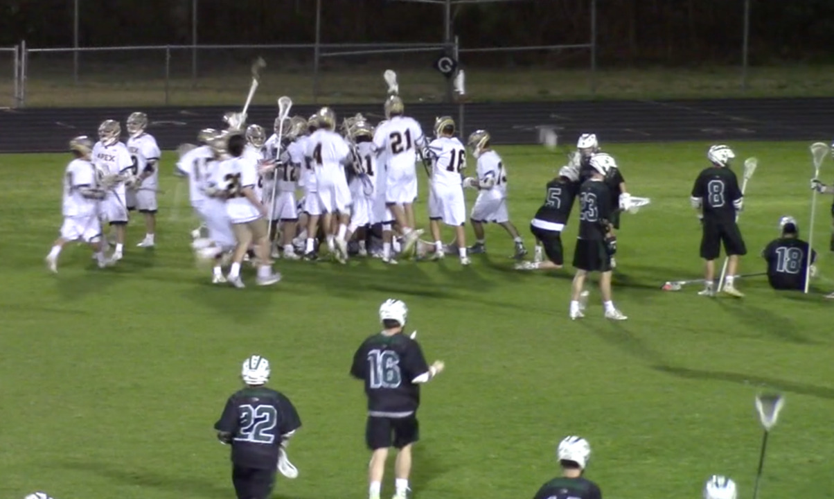Preston Lalicker's game-winning goal for Apex boys lacrosse against Green Hope