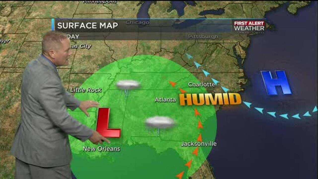 WBTV First Weather Alert forecast for 08.12.16