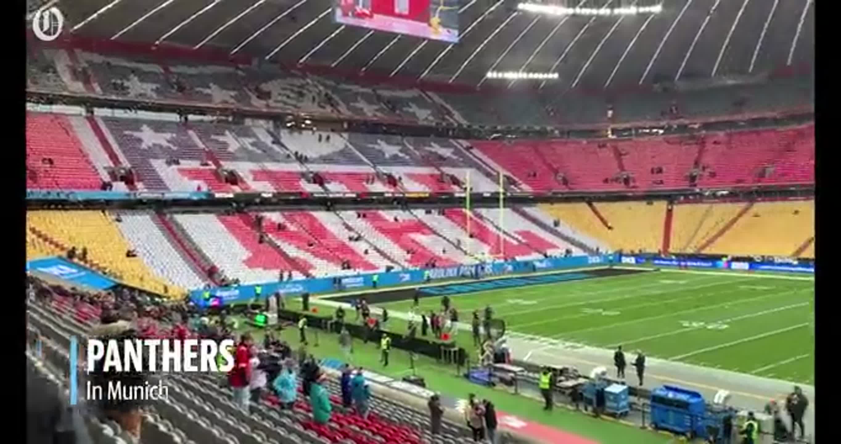 Panthers practice before facing the Giants in Munich