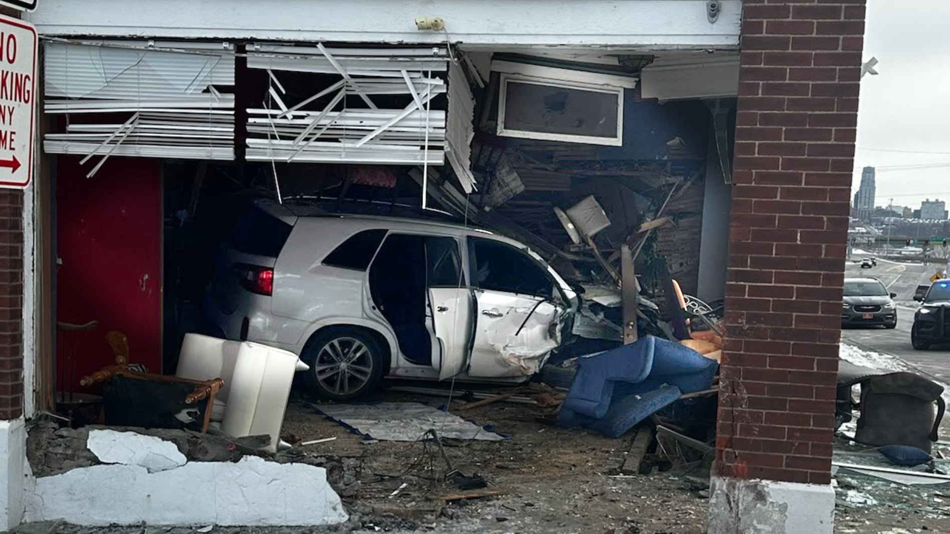 SUV crashes into family upholstery shop in Strawberry Hill