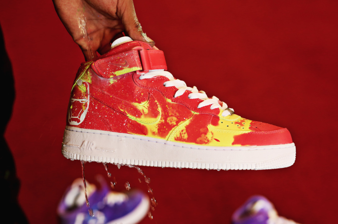 This artist’s flashy footwear comes in all sorts of styles and colors