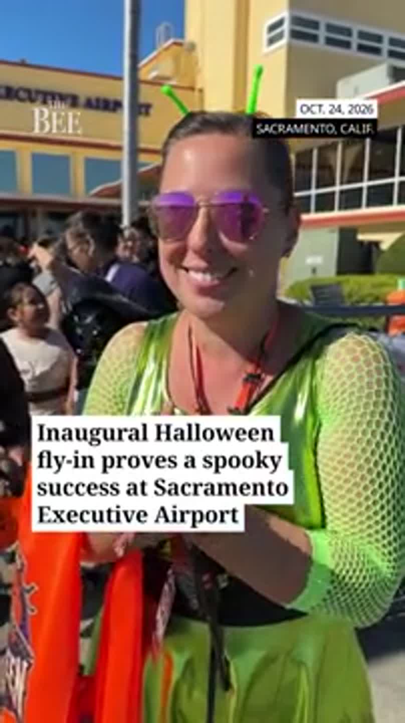 See the crowd for inaugural Halloween fly-in at Sacramento Executive Airport