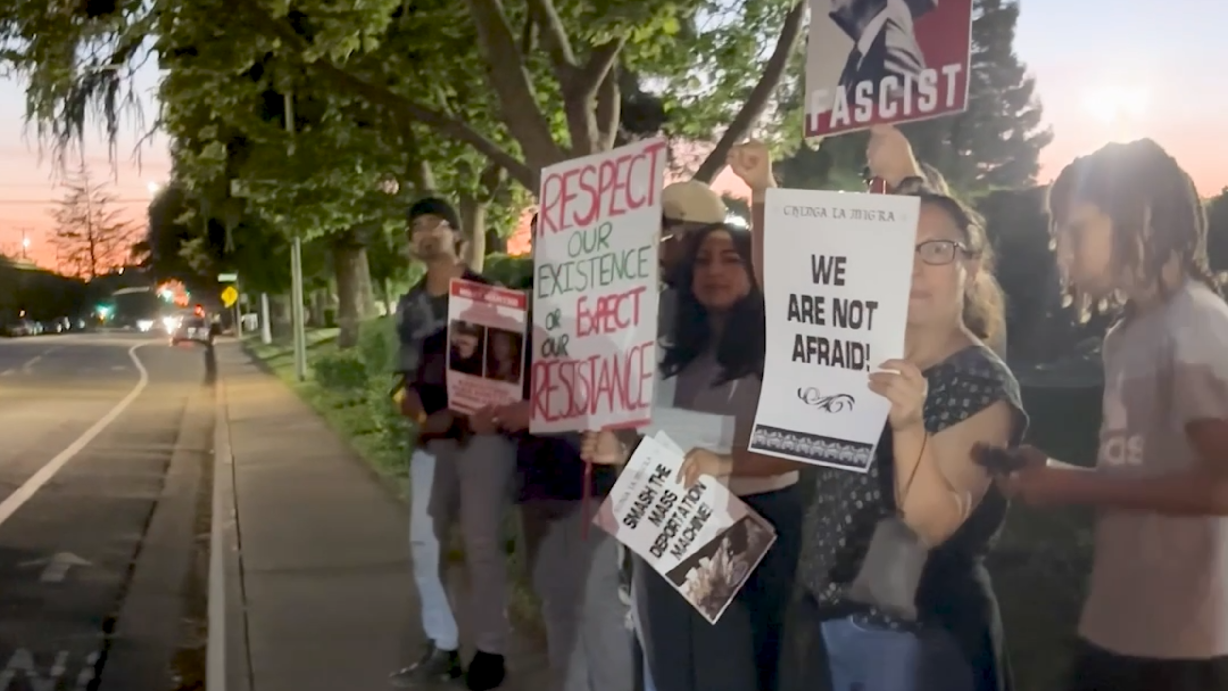 Protesters gather outside Modesto hospital after ICE shooting