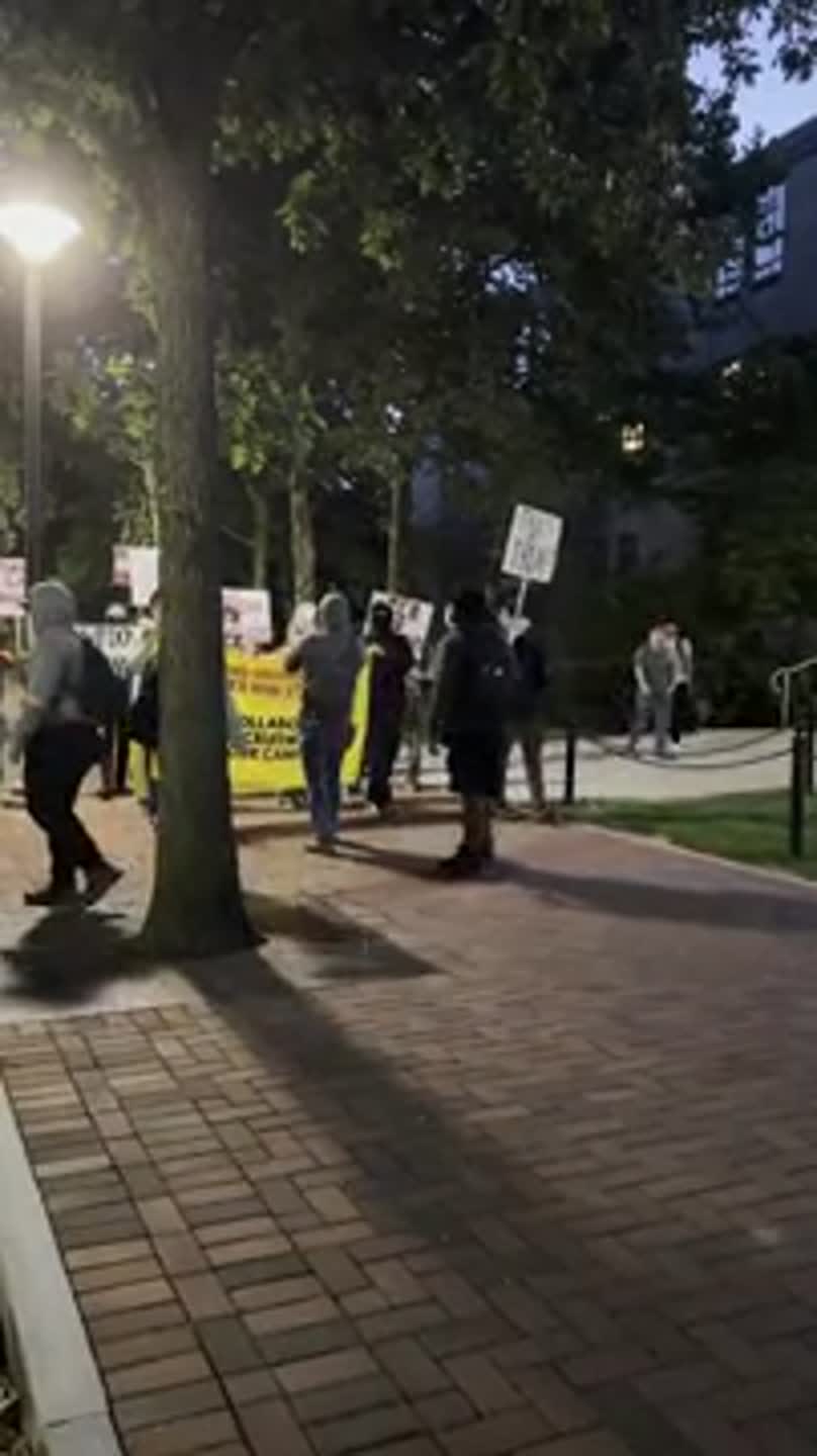 Protesters on Penn State's campus rally against ICE