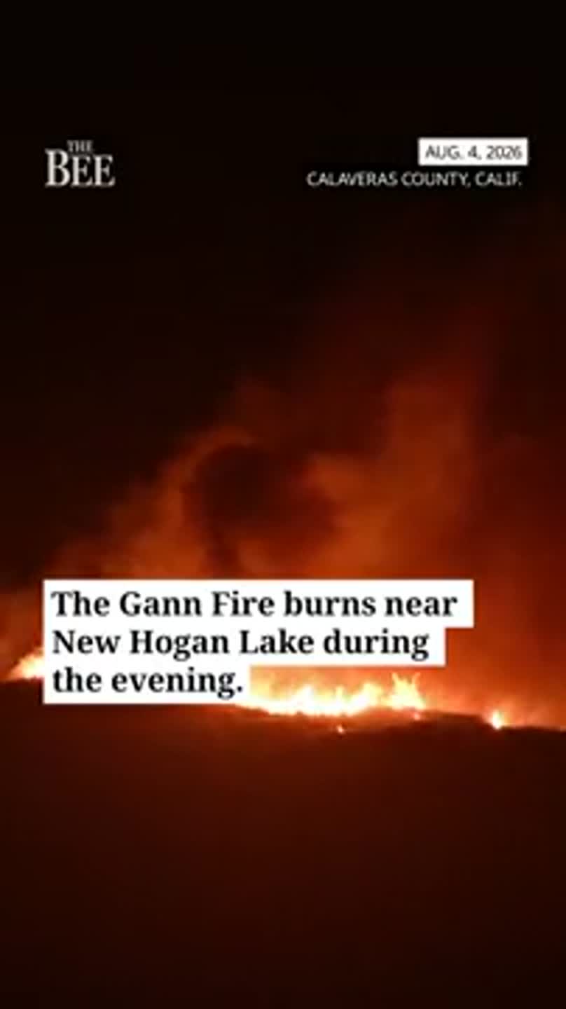 Watch as Gann Fire burns in Calaveras County at night