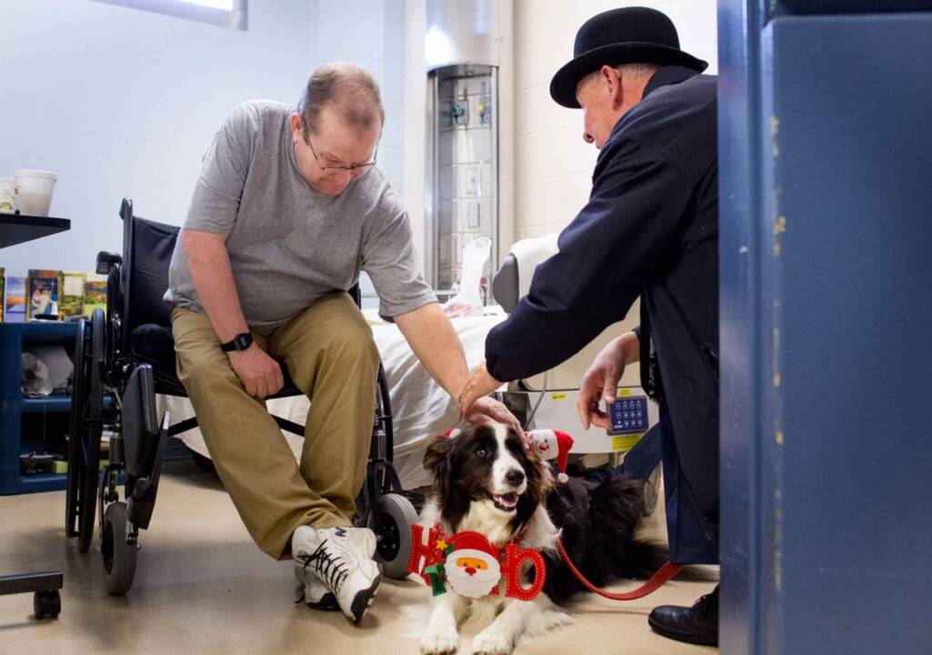 Sick inmates get visit from therapy dog