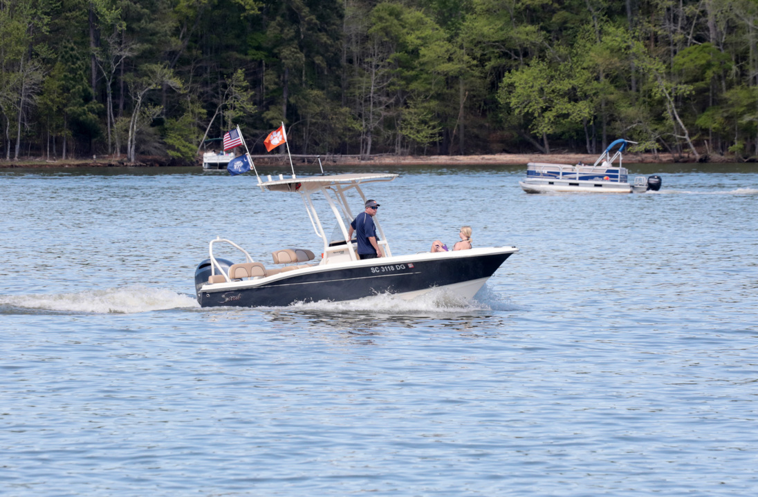 Are restrictions helping social distance on Lake Wylie? Boats are still there.