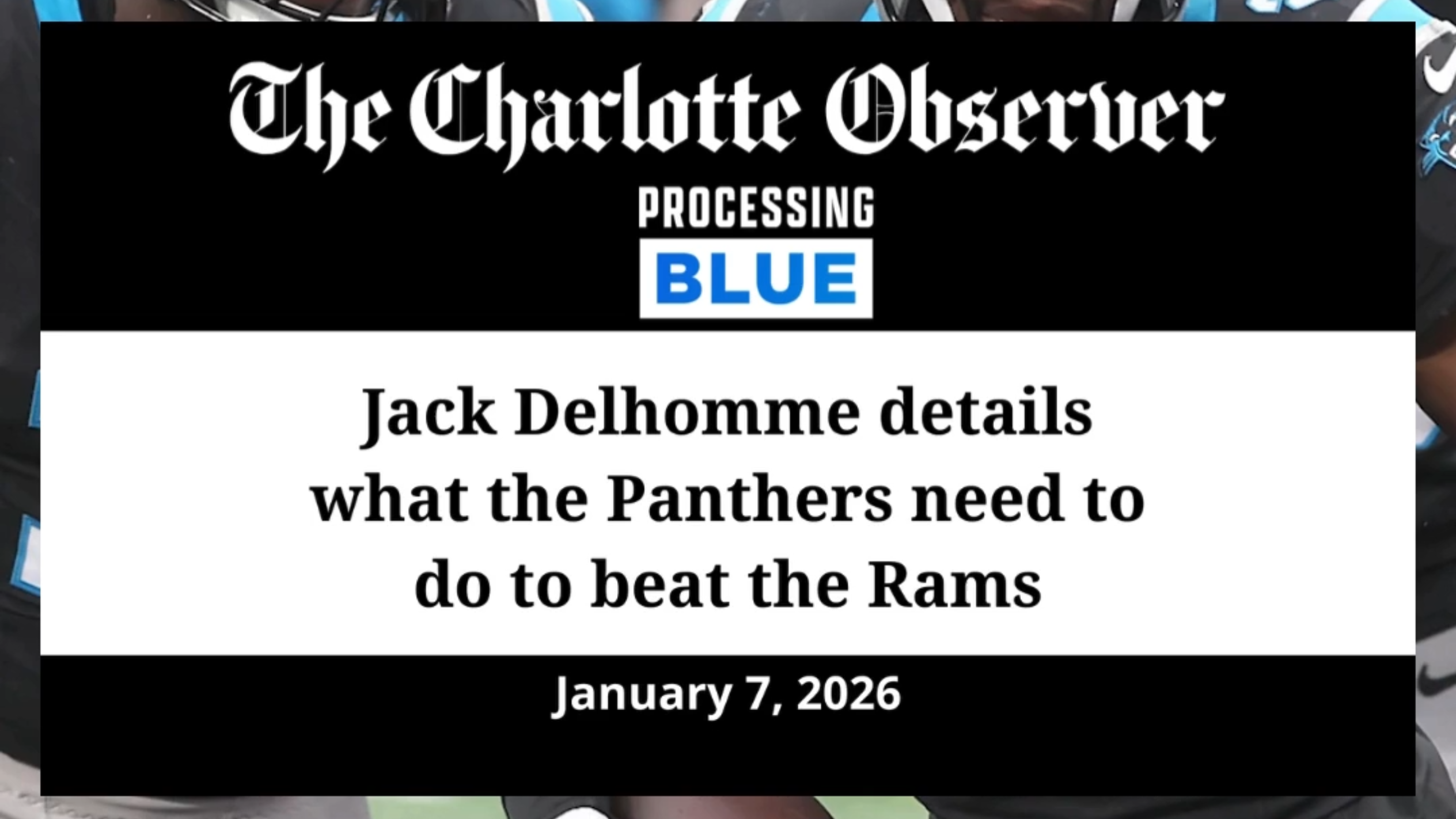 Panthers great: Here's how we can beat the Rams in the Wild Card