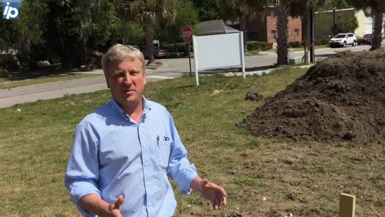 Building a raised garden bed in downtown Beaufort