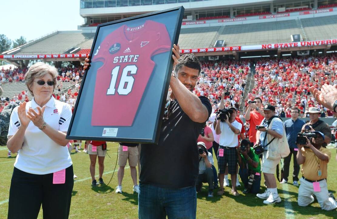 NC State’s Russell Wilson speaks in 2014 about his time with the Wolfpack