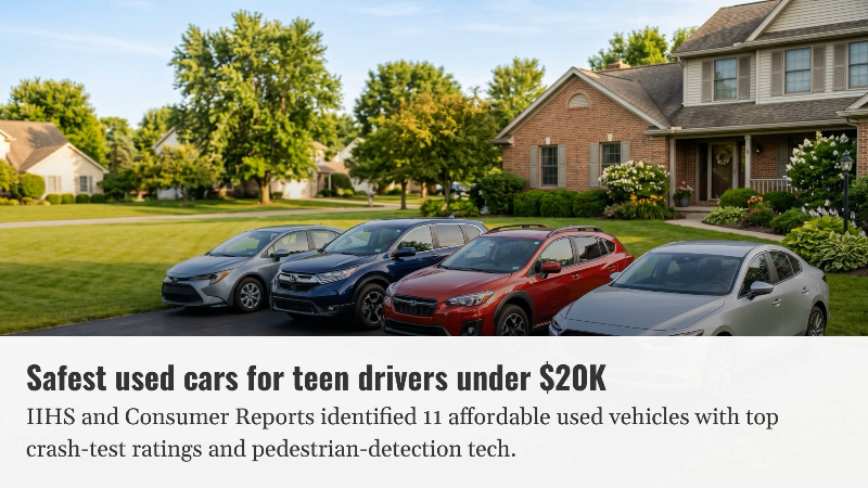 11 safest used cars for teen drivers start at $13,200