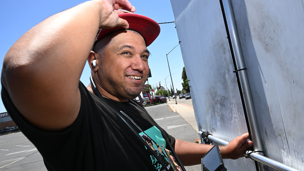 Meet Fresno’s most dedicated furniture store sign-waver. ‘All people see is the sign moving’
