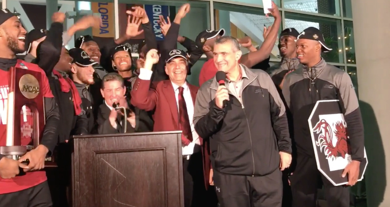 Frank Martin tries to convince USC President Pastides to cancel class