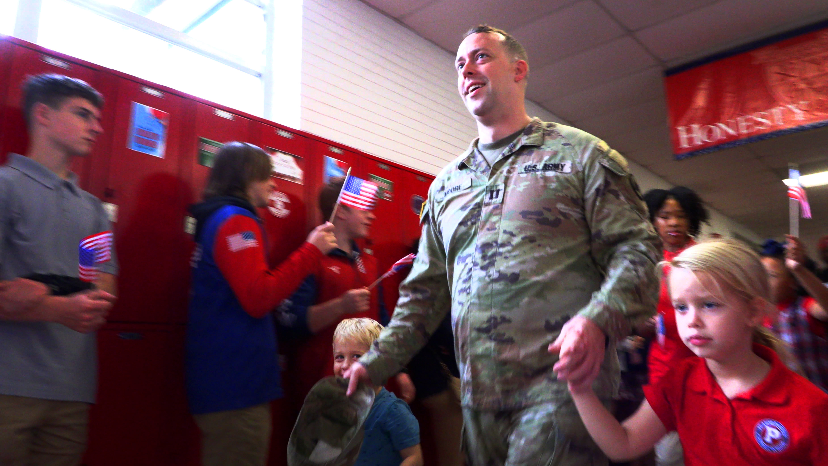 ‘We say thank you for all you’ve done.’ St. Anne-Pacelli honors veterans at annual Viking Hero Walk