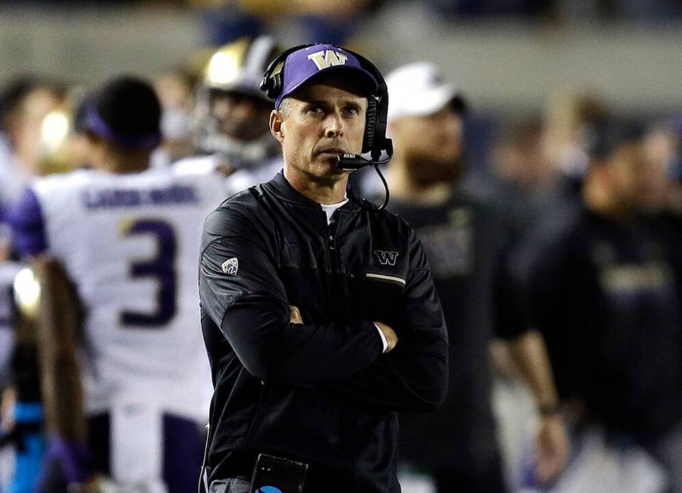 Coach Chris Petersen discusses Huskies' 66-27 win at California