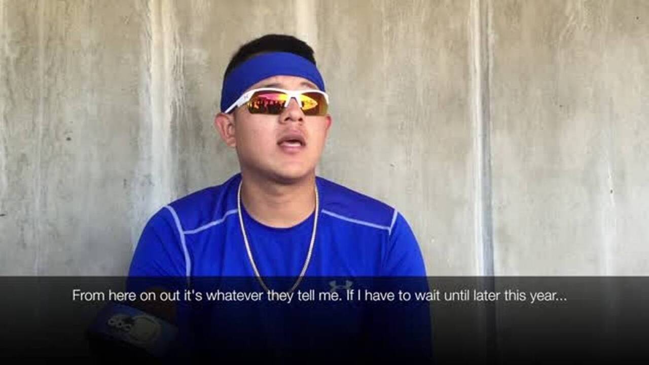 Los Angeles Dodgers pitching prospect Julio Urias meets media during series vs. Triple-A Fresno Grizzlies