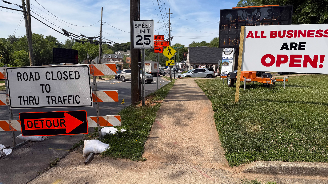 'That's our bread and butter': Davidson business owners say road construction holding up business (Video)