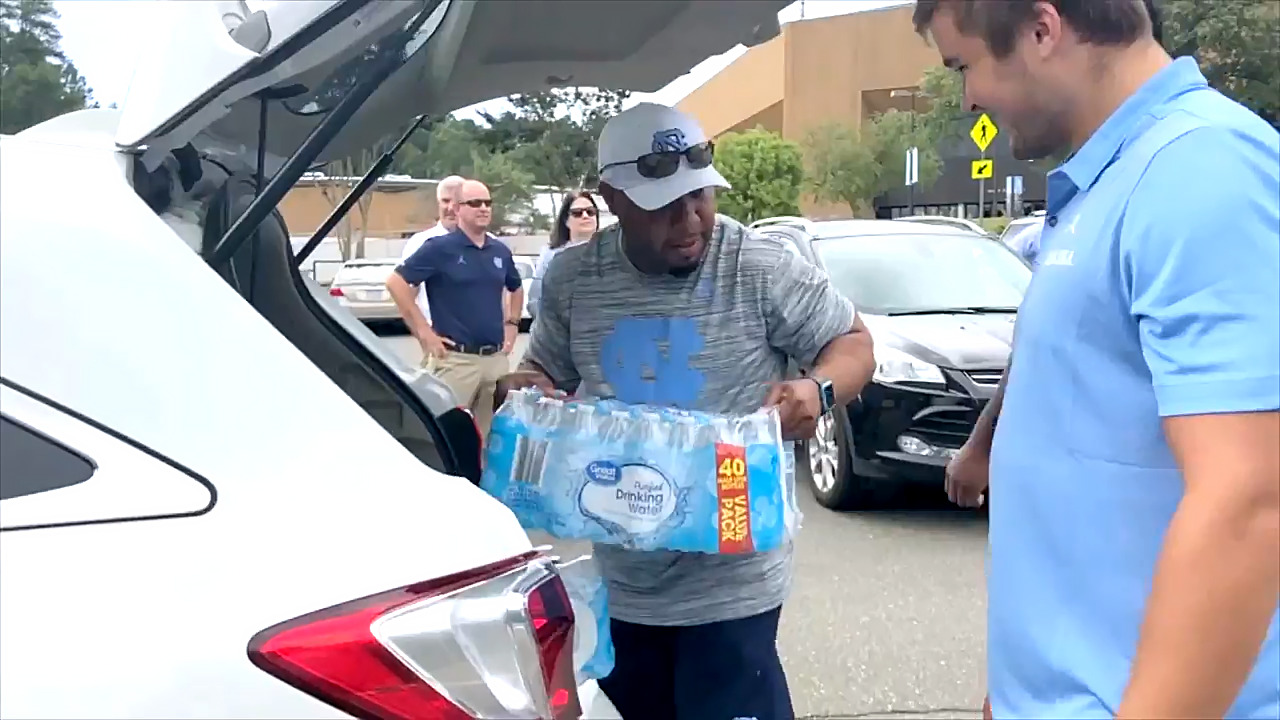 UNC football players donate their meal money to victims of Hurricane Florence