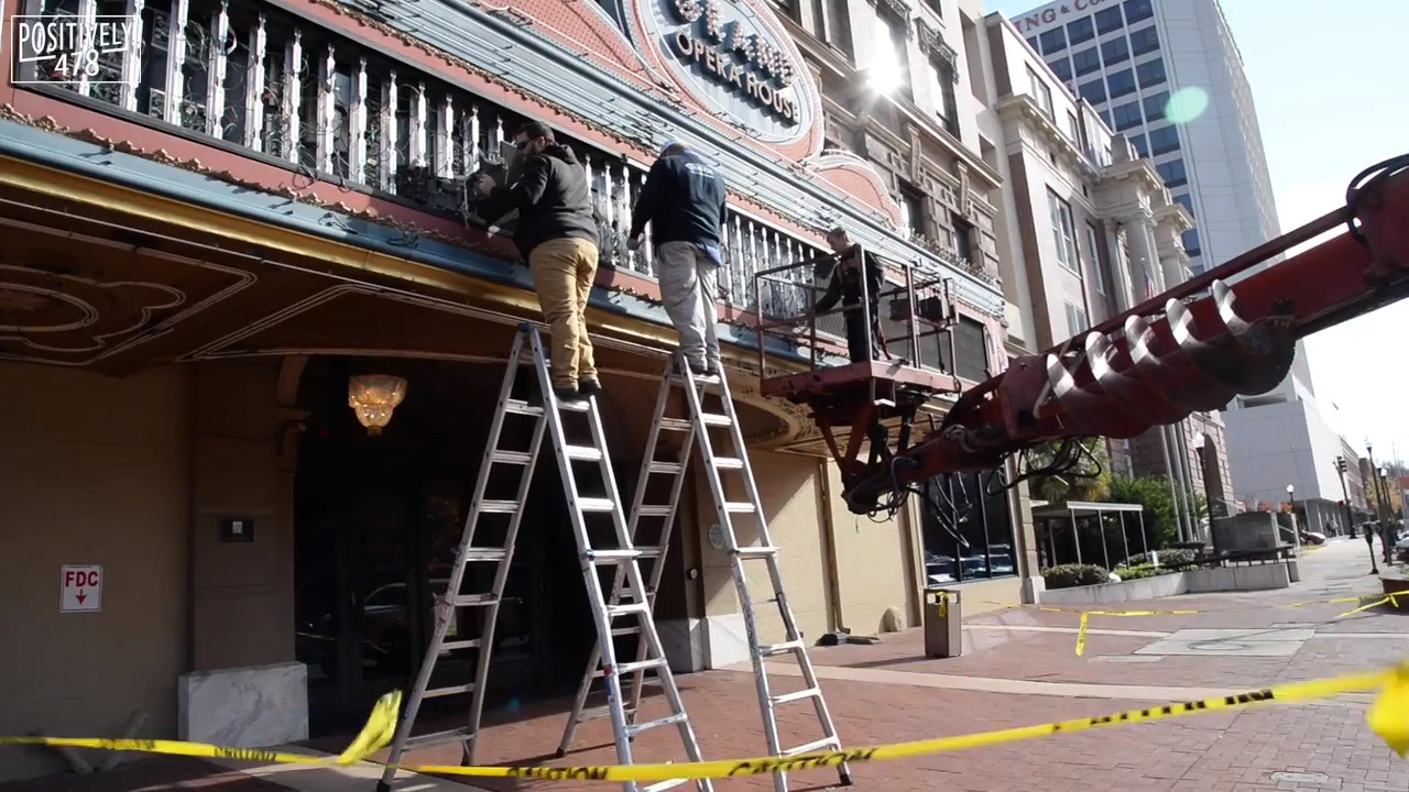 What is happening to the Grand Opera House marquee?