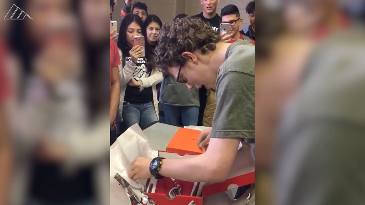 High school students surprise special needs classmate with new shoes ...