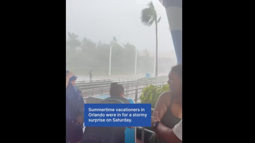 Storm soaks vacationers at Disney World