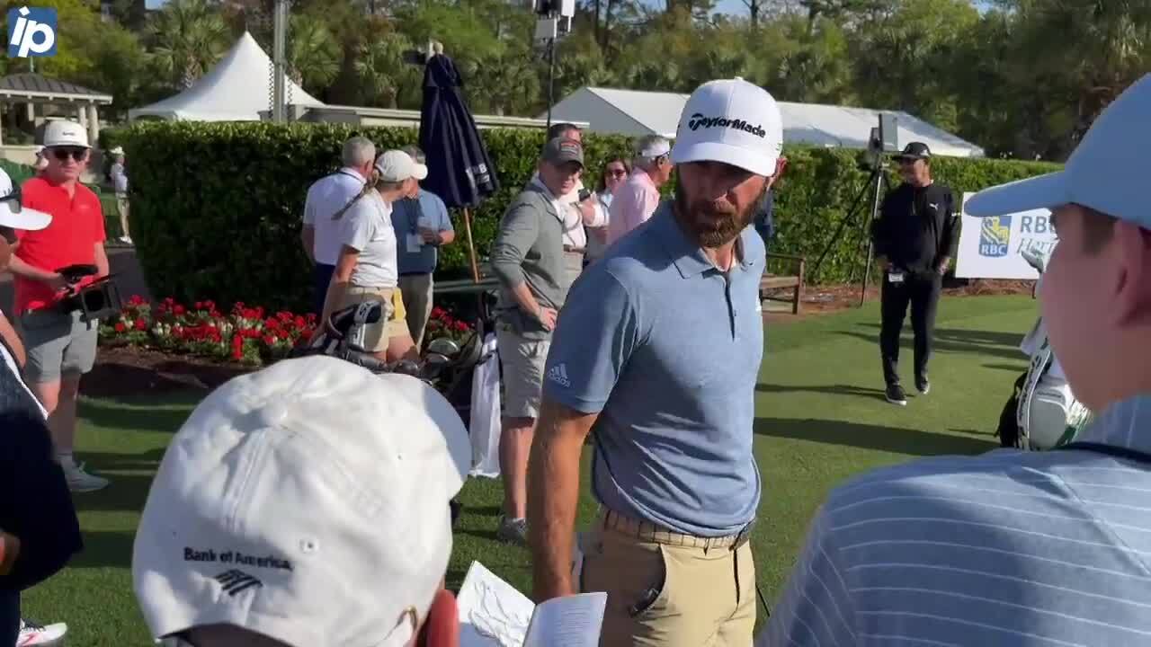 Video of Dustin Johnson greeting fans at RBC Pro-Am