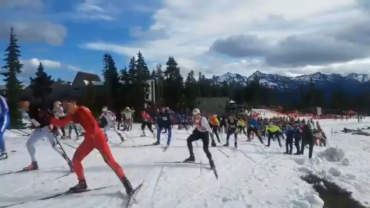 Racers ski off to start the 2019 Ski to Sea race