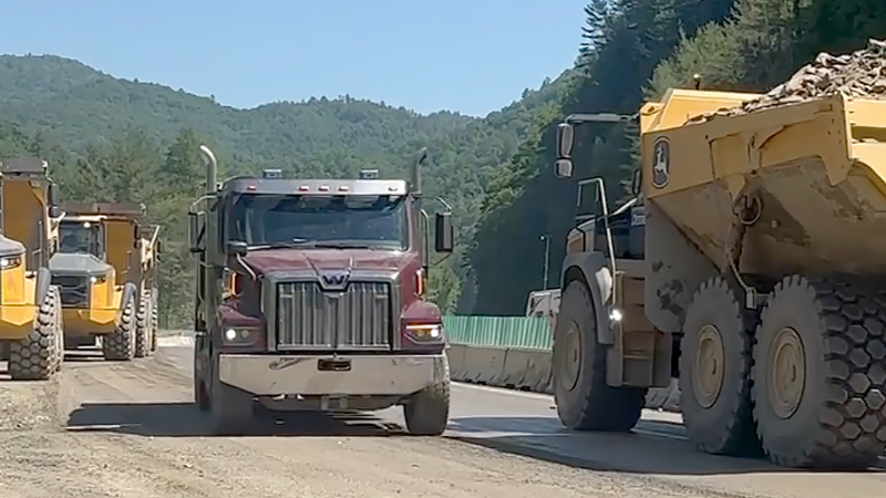 Walls that will hold up I-40 through Pigeon River Gorge begin to take shape