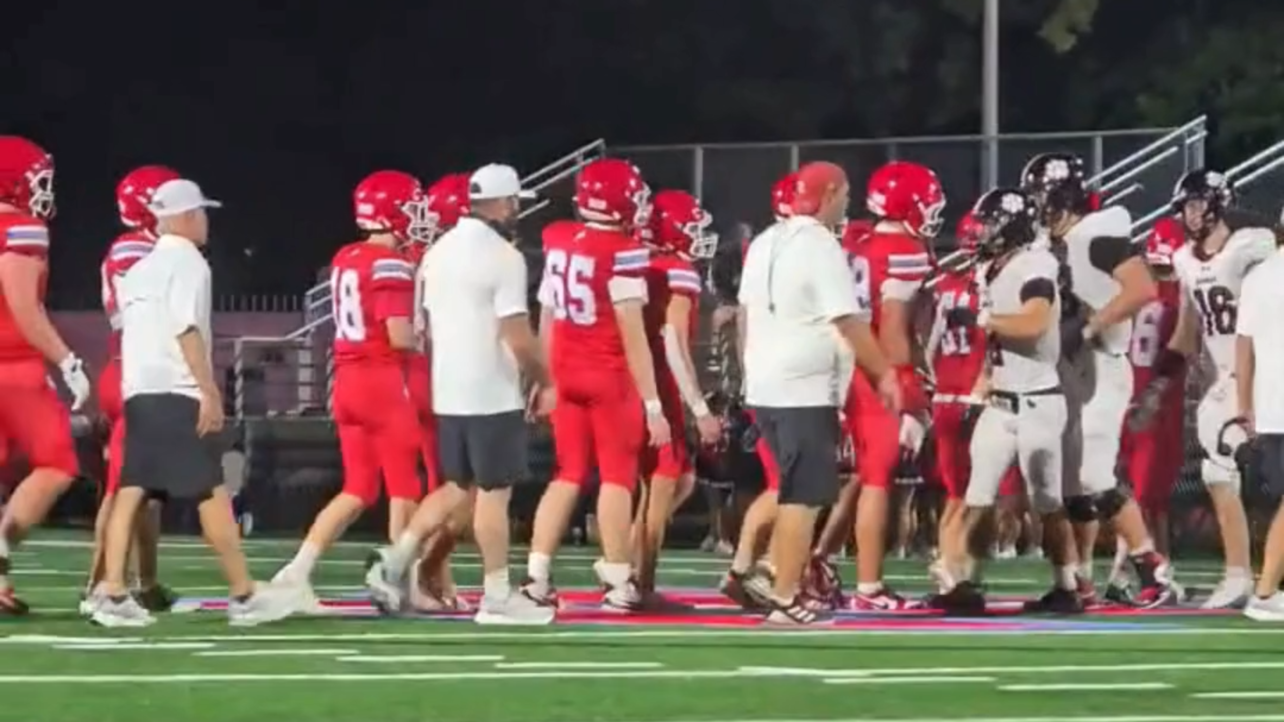 Charlotte Catholic celebrates Friday's win over South Meck