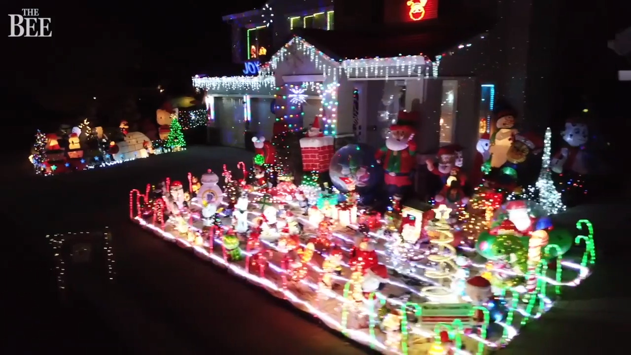 Fly over tremendous Christmas display in Elk Grove