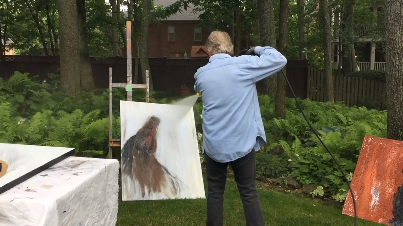 Painting with pressure washers, coal and glass: artist literally puts Kentucky on canvas