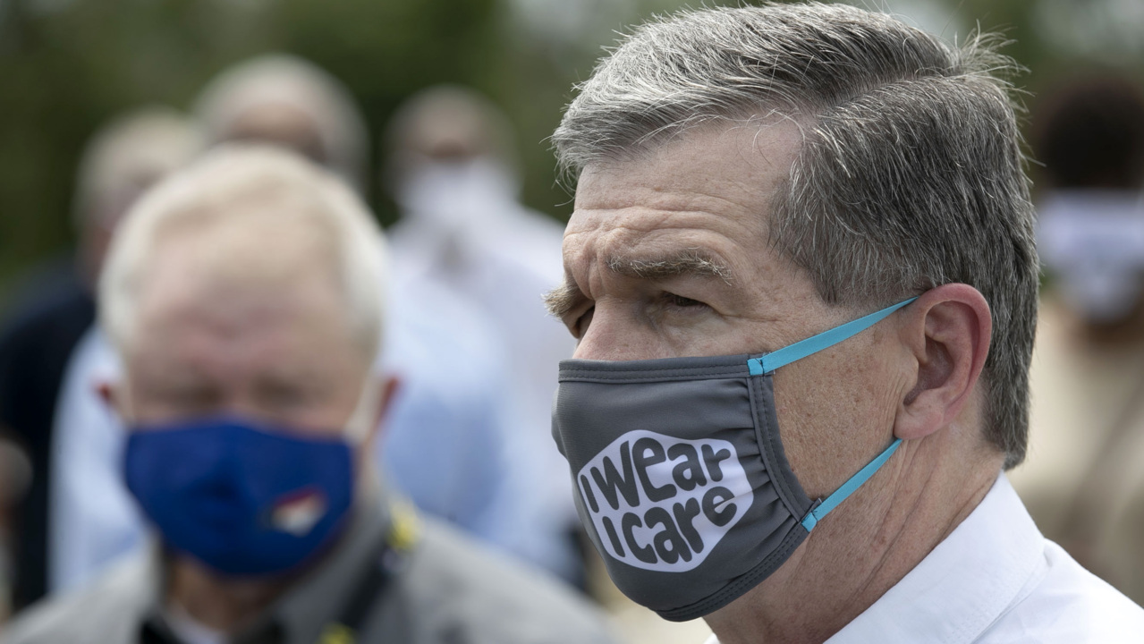 Governor Roy Cooper surveys tornado damage in Bertie County