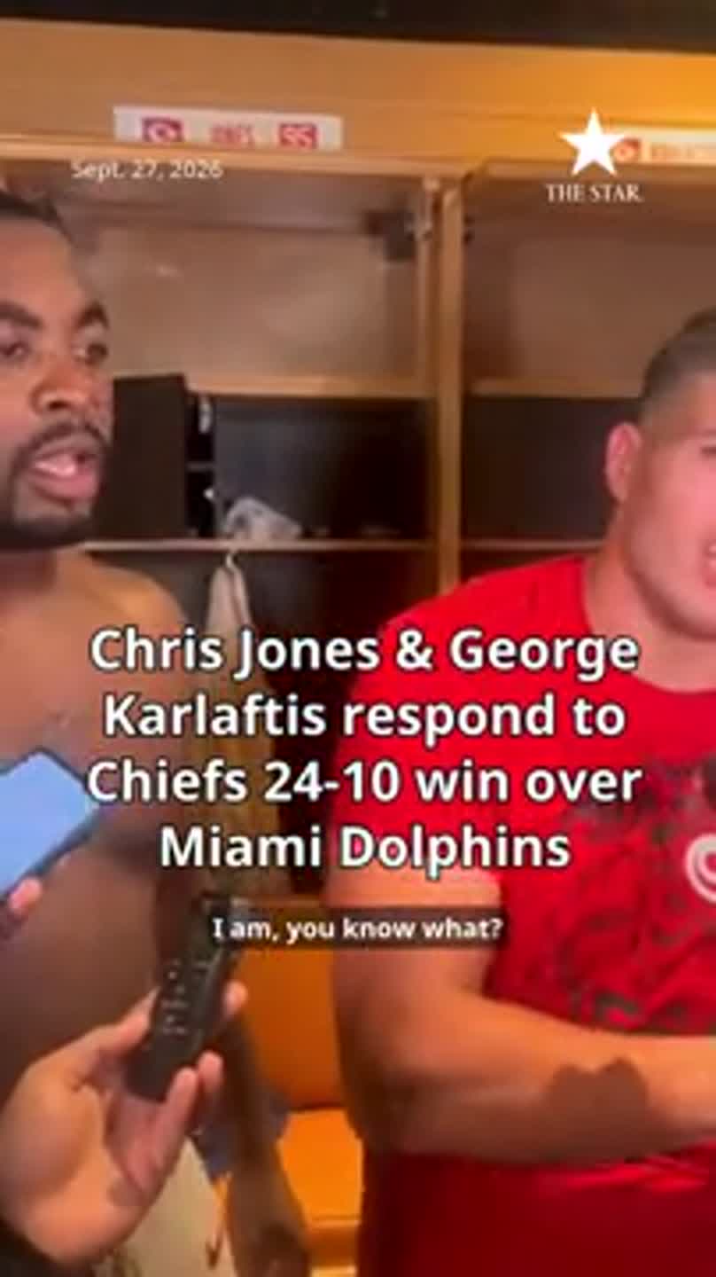 Chris Jones & George Karlaftis respond to Chiefs 24-10 win over Miami Dolphins