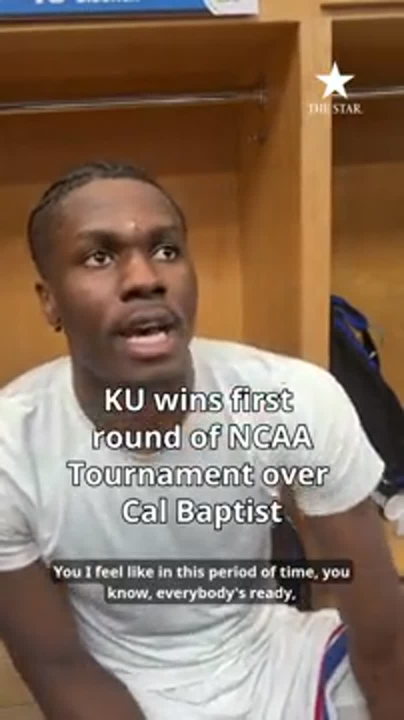 KU's Flory Bidunga talks Jayhawks' first-round NCAA Tournament win