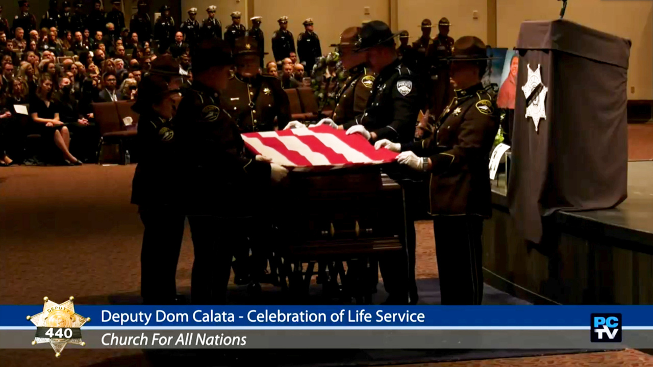 End of Celebration of Life procession for deputy Dom Calata (Video ...